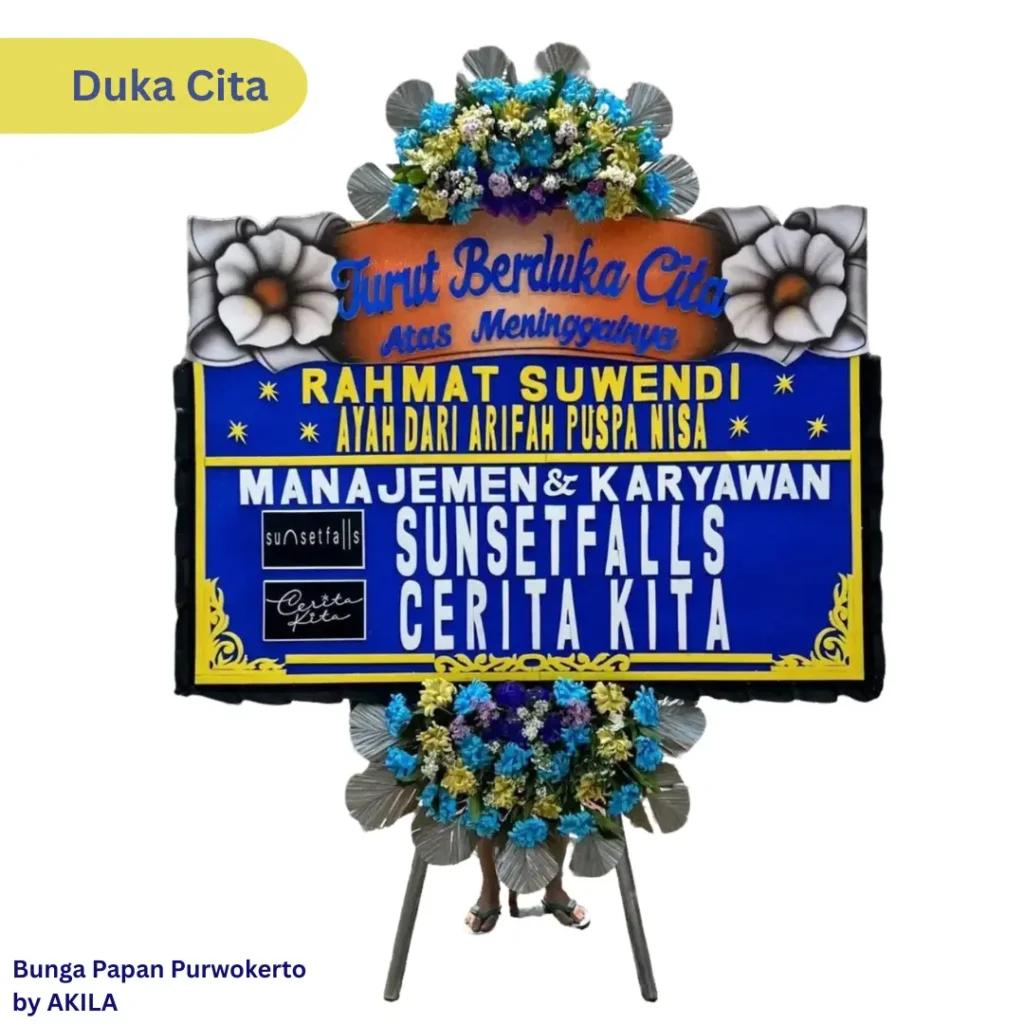 Bunga Papan Duka Cita Sincere Sympathy Antar ke rumah duka di Purwokerto
