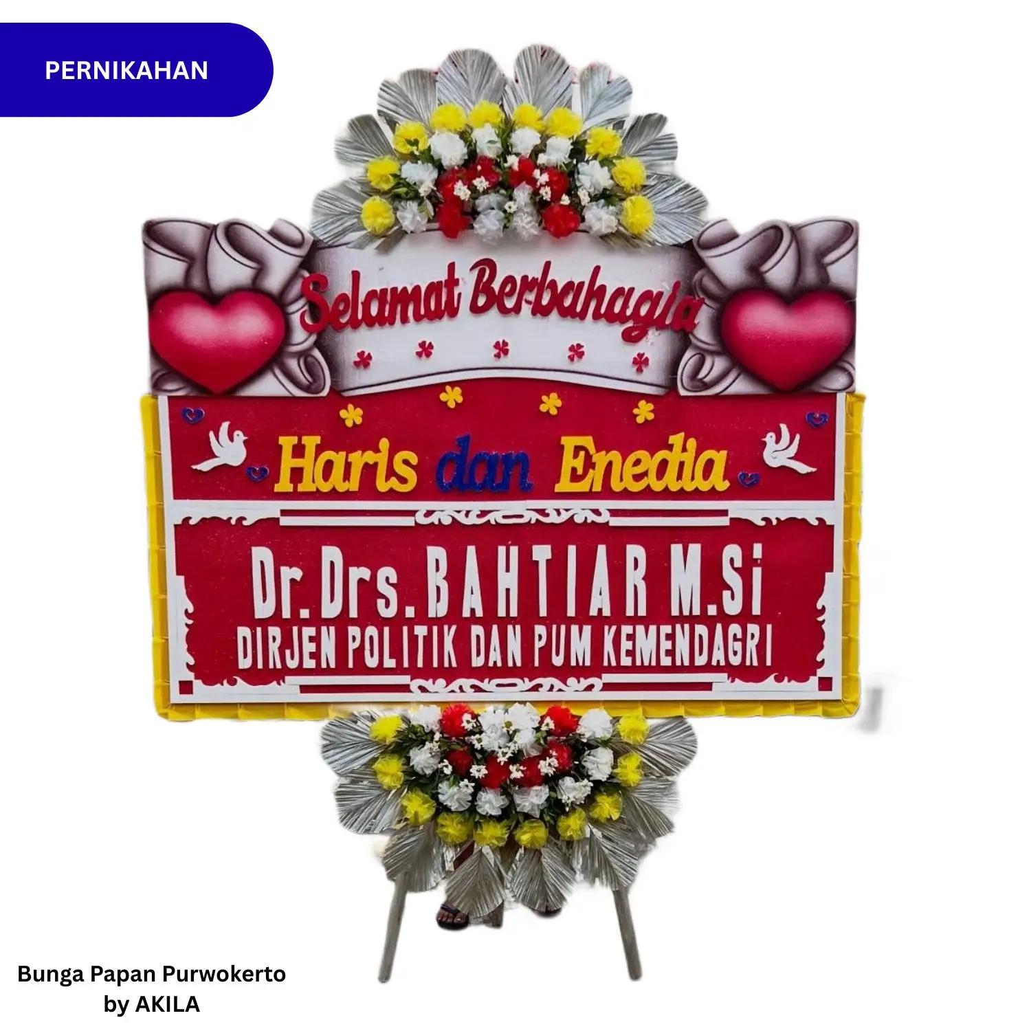 Bunga Papan Pernikahan Eternal Bliss 2 Jambul Merah Kirim rumah acara resepsi Purwokerto