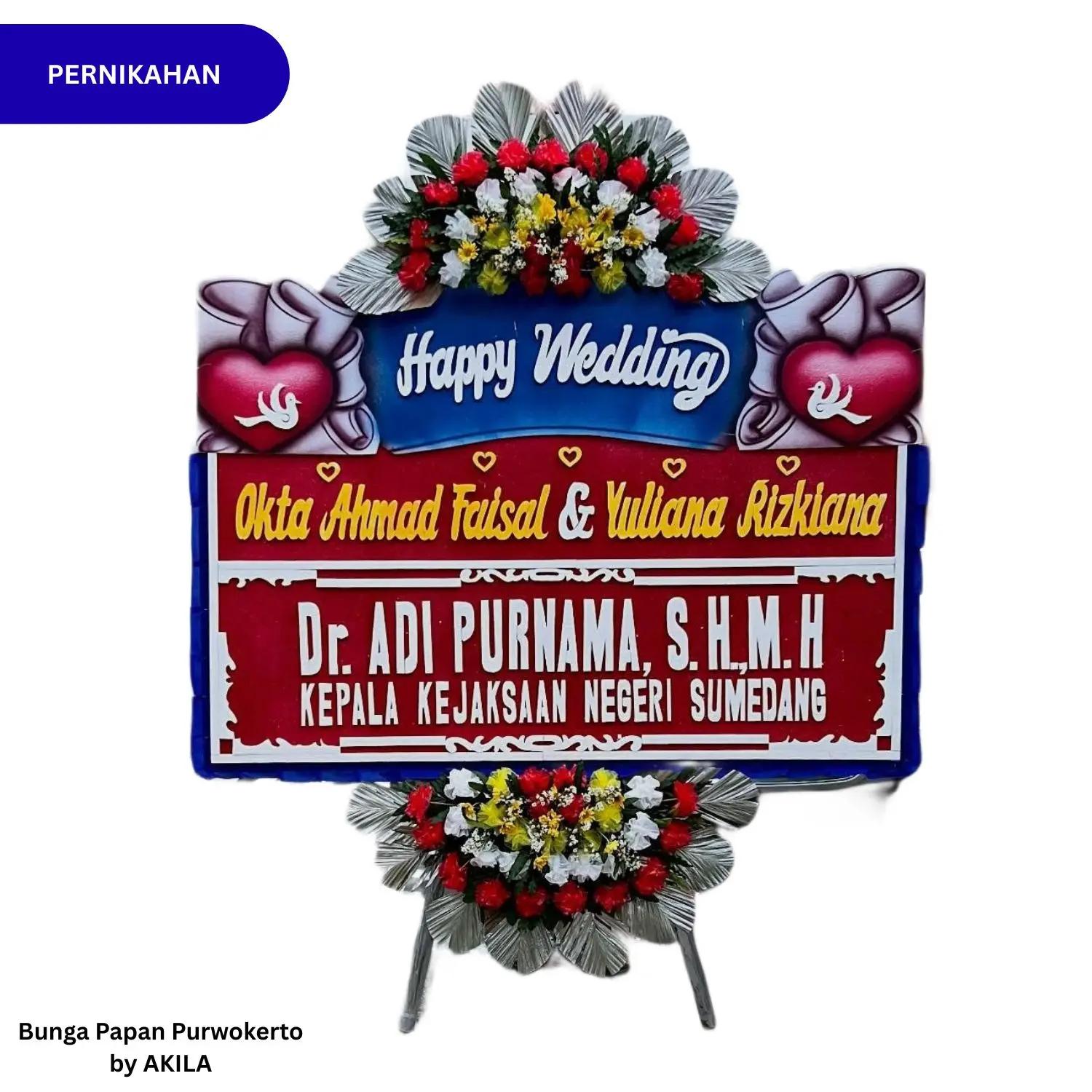 Bunga Papan Pernikahan Graceful Union 2 Jambul Merah Biru Desain Love Gratis kirim ke rumah Purwokerto