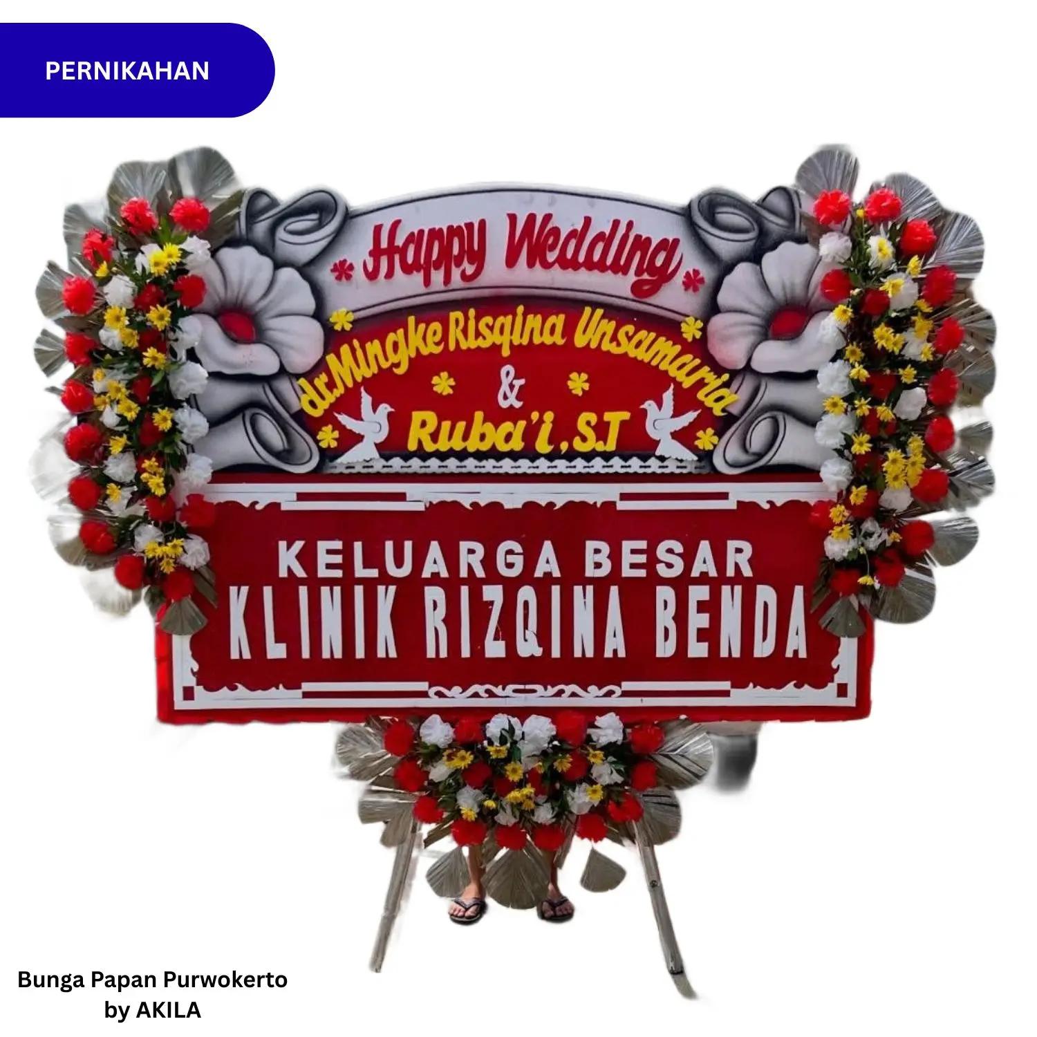 Pesan Bunga Papan Pernikahan True Devotion Putih Merah 3 Jambul bisa Kirim Ke Rumah Resepsi Pernikahan